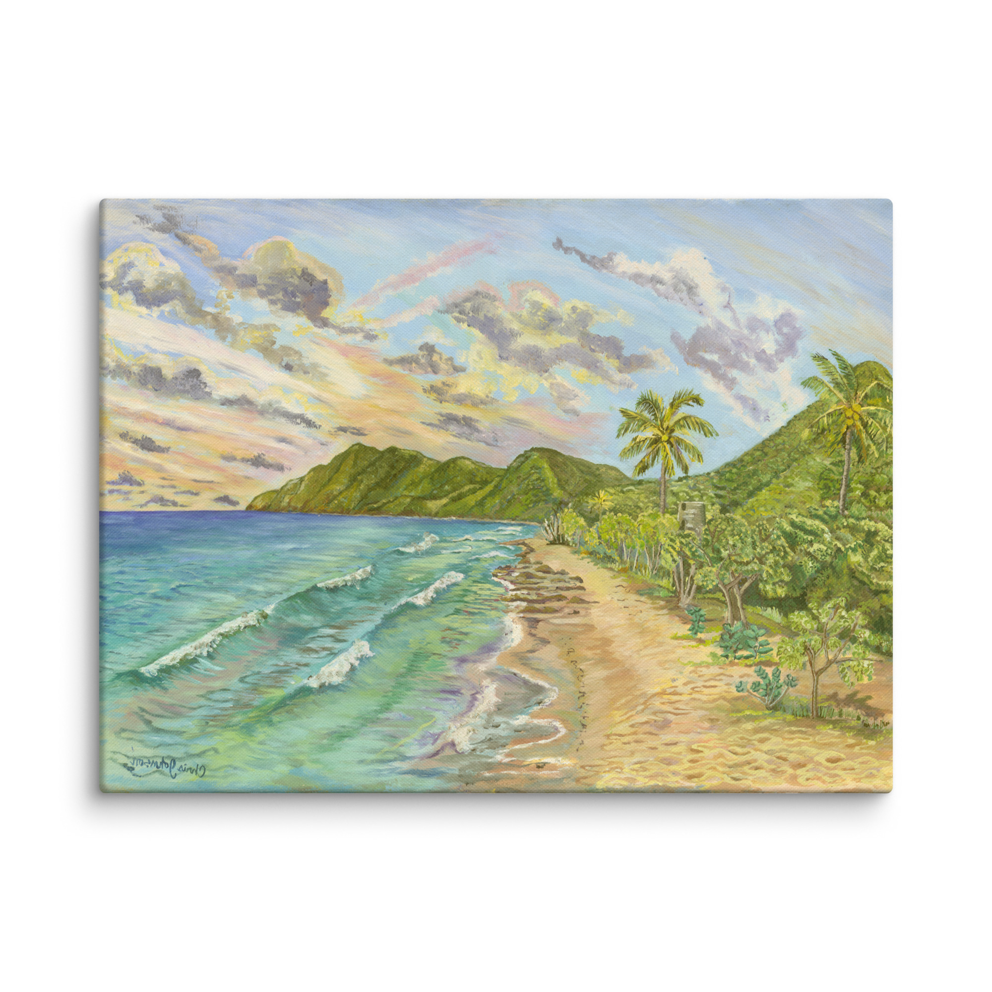 Cane Bay at Sunset, St. Croix USVI - 18x24 Canvas